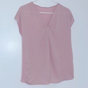 Pale pink V neck blouse